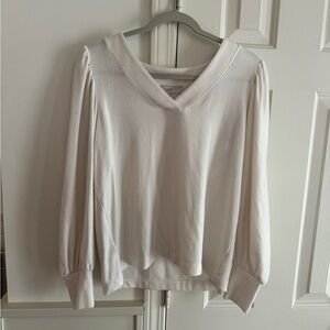 LOFT Cream V-Neck Sweater